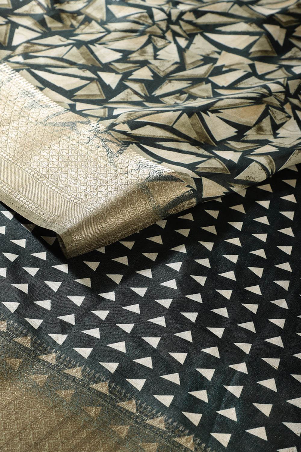 Bottle Green Colour Printed Cotton Silk Saree