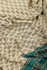 Beige & Teal Crepe Printed Saree