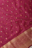 Dark Scarlet Cotton Zari & Resham Woven Saree
