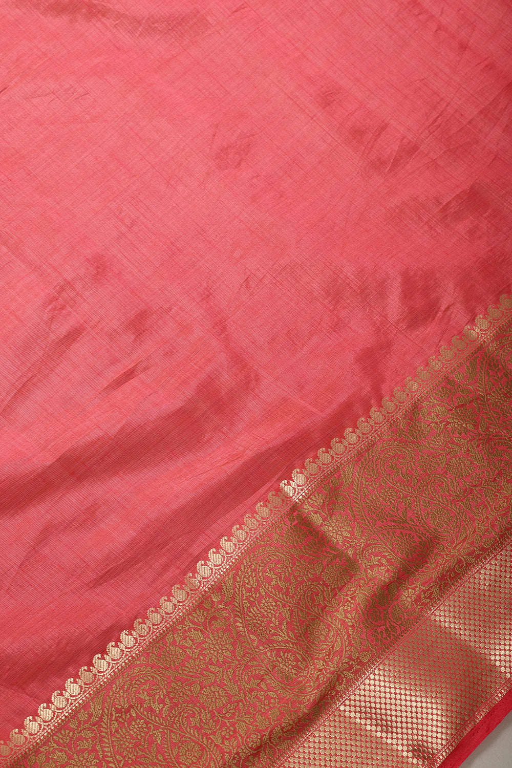 Peach Woven Cotton Silk Saree