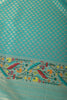 Teal Silk Zari and Resham Woven Paithani Work Saree