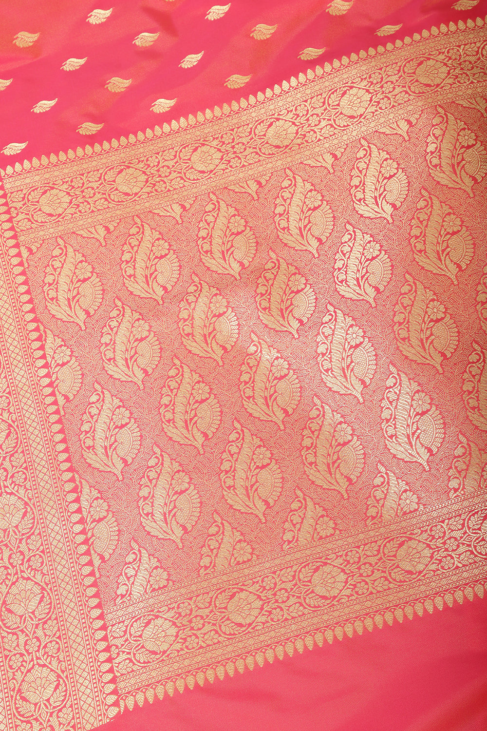 Coral Banarasi Woven SIlk Saree