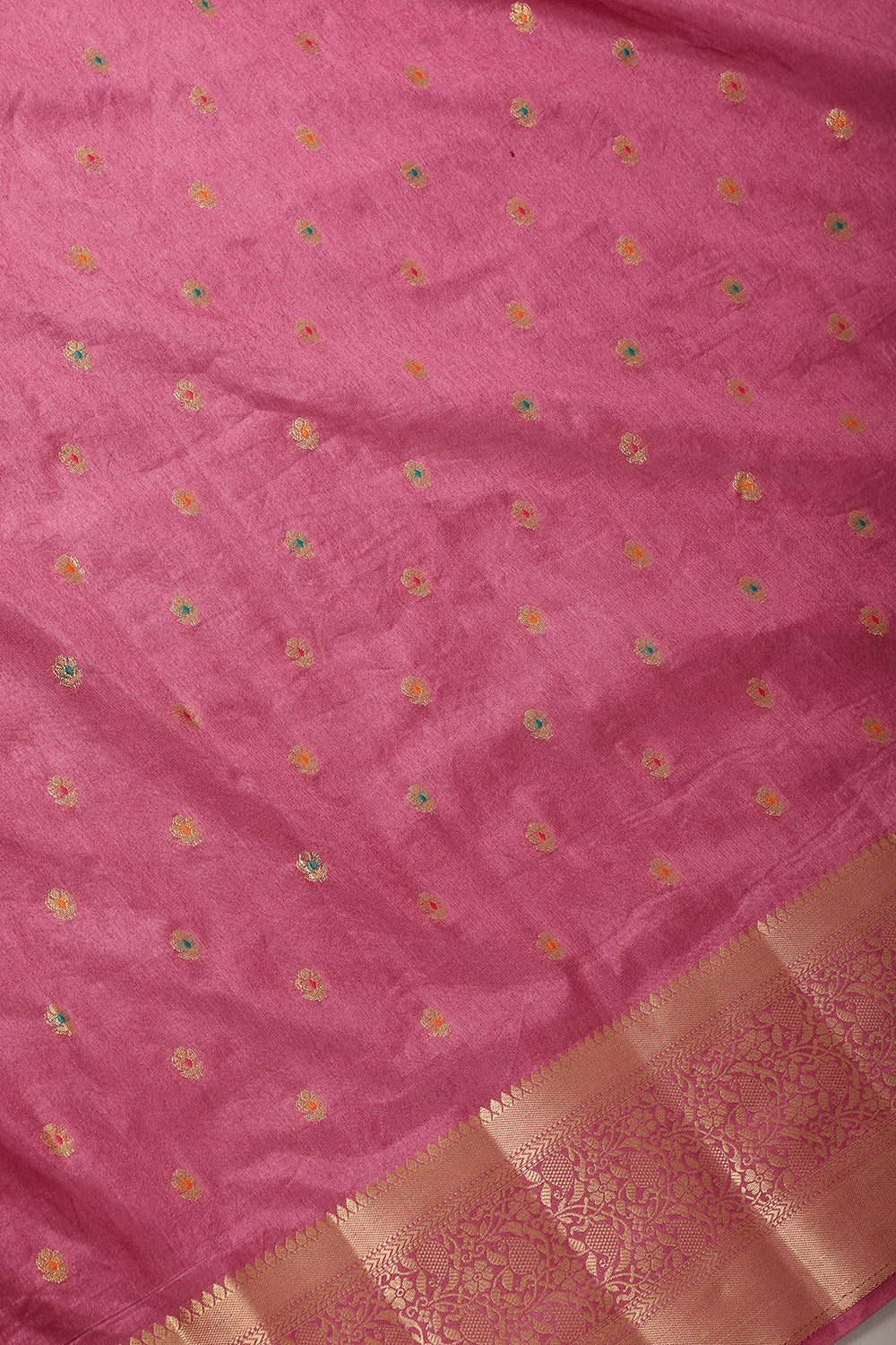 Mauve Cotton Zari & Resham Woven Saree