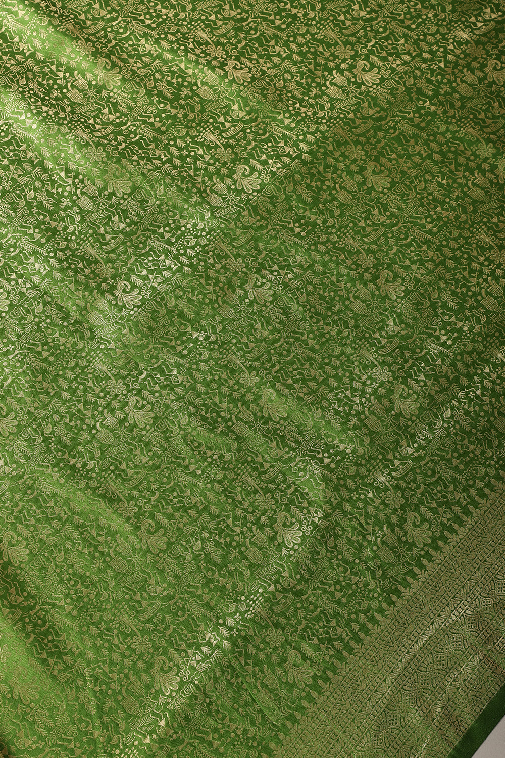 Green Zari Woven Soft Silk Saree