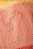 Mustard & Red Dual Toned Silk Floral Jal Woven Saree