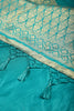 Teal Colour Silk Woven Saree