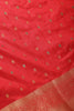 Red Cotton Zari & Resham Woven Saree