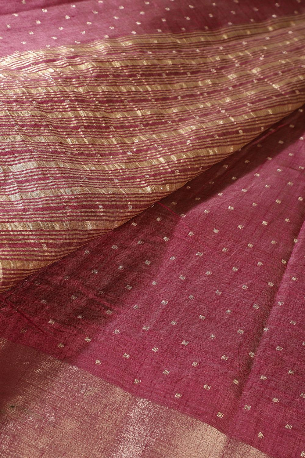 Dark Scarlet Zari Woven Silk Saree