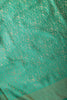 Teal Green Zari Woven Soft Silk Saree