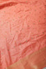 Peach Cotton Zari & Resham Woven Saree