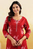 Maroon Color Floral Printed Long Kurta Set