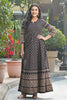 Black Color Printed Cotton Anarkali Kurti