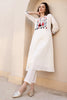 Cream Color Cotton Embroidered Kurta Set