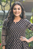Black Color Printed Cotton Anarkali Kurti