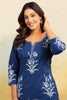 Blue Color Floral Printed Long Kurta Set