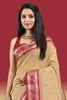 Beige Color Woven  Maheshwari Cotton Saree