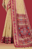 Beige Color Woven  Maheshwari Cotton Saree