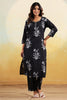 Black Color Floral Printed Long Kurta Set