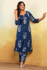 Blue Color Floral Printed Long Kurta Set