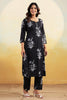 Black Color Floral Printed Long Kurta Set