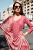 Coral Pink Rayon Cotton Embroidered Unstitched Suit Material