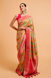 Multi-Color Khaddi Silk Woven Saree
