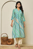 Turquoise Colour Muslin Printed Kurti