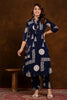 Navy Block Printed Cotton Printed Kurta Set