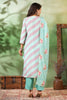 Mint Green Color Leheria Printed Muslin Suit