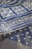 Navy Color Cotton Silk Block Printed Saree