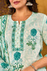 Teal Floral Printed Straight Suit Set