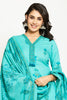 Turquoise Blue Cotton Floral Printed Suit Set