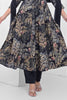 Black Floral Printed Muslin Anarkali Suit