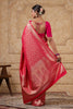 Fuschia Pink Silk Woven Saree