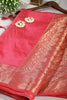 Carmine Pink Colour Silk Woven Saree