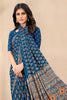 Navy Soft Georgette Floral Printed Saree