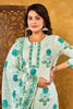 Teal Floral Printed Straight Suit Set