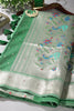 Sea Green Color Cotton Silk Paithani Work Saree