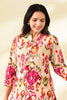 Cream & Magenta Color Printed Kurta Set