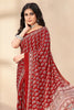 Maroon Soft Georgette Floral Printed Saree