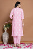 Pink Cotton Printed Straight Suit