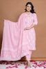 Pink Cotton Printed Straight Suit