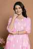 Pink Cotton Printed Straight Suit