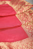 Carmine Pink Colour Silk Woven Saree