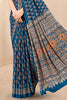 Navy Soft Georgette Floral Printed Saree