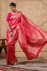 Fuschia Pink Silk Woven Saree