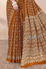 Brown Soft Georgette Floral Printed Saree