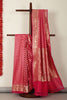 Valentin Red Banarasi SIlk Woven Saree