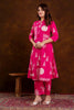 Magenta Block Printed Cotton Printed Kurta Set