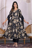 Black Muslin Floral Printed Anarkali Suit
